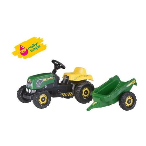 Šlapací traktor Rolly Kid s vlečkou - zelený ROLLYTOYS