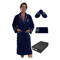 Soft Cotton Pánský župan Marine Man v dárkovém balení + ručník + papuče 40/42, tmavě modrá