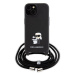 Karl Lagerfeld hard silikonové pouzdro iPhone 15 PLUS 6.7" black Crossbody Saffiano Metal Pin Ka