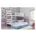 Dětská patrová postel ERYK s výsuvným lůžkem 80x190 cm - bílá Modrá