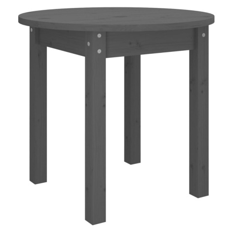 vidaXL Konferenční stolek šedý Ø 45 x 40 cm masivní borové dřevo