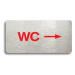 Accept Piktogram "WC VPRAVO" (160 × 80 mm) (stříbrná tabulka - barevný tisk bez rámečku)