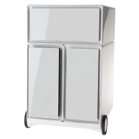 Paperflow Pojízdný kontejner easyBox®, 1 zásuvka, 2 výsuvy pro závěsné složky, bílá / bílá
