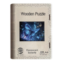 Wooden puzzle Fluorescent Butterfly A4