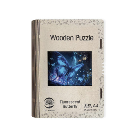 Wooden puzzle Fluorescent Butterfly A4 EPEE Czech