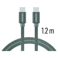 Datový kabel Swissten Textile USB-C 1,2 M, grey