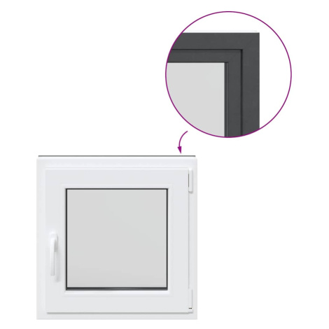 vidaXL Sklepní okno 60x60 cm Výklopné&Otočné DIN pravé antracitové