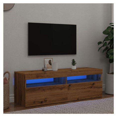 vidaXL TV stolek s LED dub artisan 120 x 35 x 40 cm kompozitní dřevo