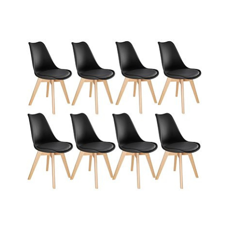 8× Jídelní židle Friederike, černá tectake