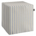 Dekoria Sedák Cube - kostka pevná 40x40x40, tmavě modrá - bílá - pruhy, 40 x 40 x 40 cm, Quadro,