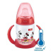 Nuk lahvička na učení Mickey s kontrolou teploty červená 150 ml