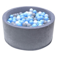 eliNeli Dětský suchý BAZÉNEK 90x40 s míčky 200 ks, šedý barva míčků: modrý