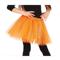 Guirca Dětská tylová tutu sukně s flitry 30 cm, oranžová