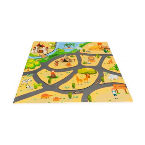 Dětské pěnové puzzle 93,5x93,5cm, hrací deka, podložka na zem Safari, 9 dílů, ECO Toys ECOTOYS