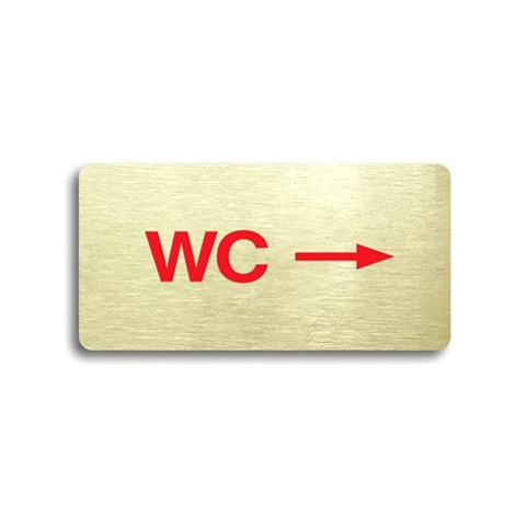 Accept Piktogram "WC VPRAVO" (160 × 80 mm) (zlatá tabulka - barevný tisk bez rámečku)
