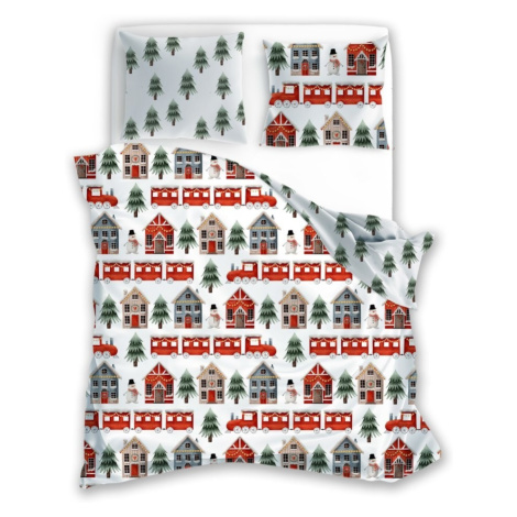 Faro Vánoční bavlněné povlečení Scandic 075 140x200 cm + 70x90 cm bílé