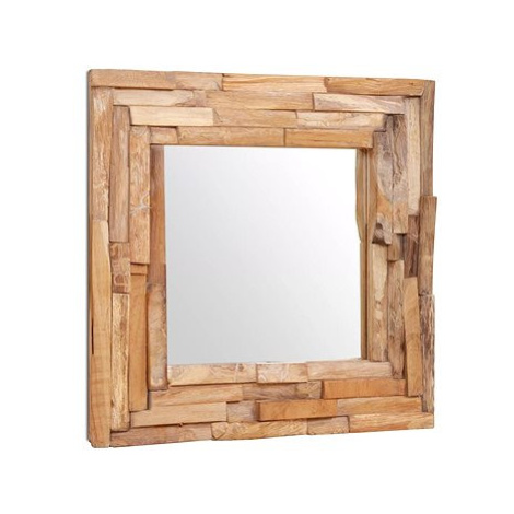 Dekorativní zrcadlo teak 60 x 60 cm čtvercové SHUMEE