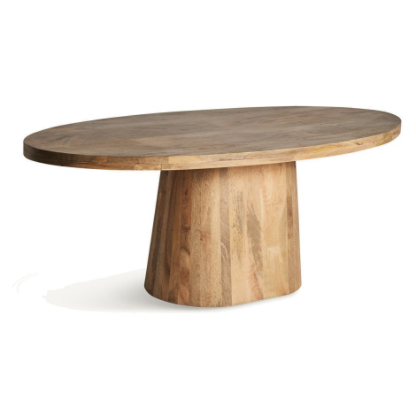 Estila Luxusní moderní jídelní stůl Malen v oválném tvaru s venkovským nádechem z masivního dřev