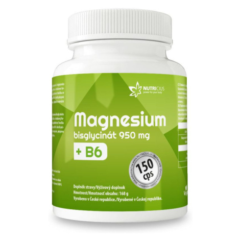 Nutricius Magnesium bisglycinát 950 mg + B6 150 kapslí