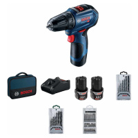 BOSCH GSR 12V-30, akumulátorový vrtací šroubovák, 0 – 420 / 0 – 1.600 ot/min, 8 mm, sada bitů a 