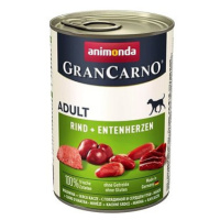 Grancarno konzerva pro psy Adult hovězí, kachní srdce 400 g