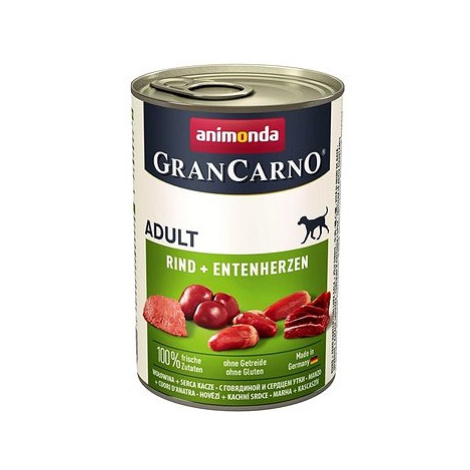 Grancarno konzerva pro psy Adult hovězí, kachní srdce 400 g Animonda