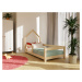 Benlemi Dětská postel domeček POPPI s bočnicí Zvolte barvu: Nelakovaná, Zvolte rozměr: 80x180 cm