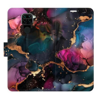 iSaprio Flip pouzdro Dark Marble pro Xiaomi Redmi Note 9