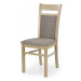 Jídelní židle GERARD 2 – masiv, látka, více barev Tmavý ořech / béžová