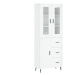 vidaXL Skříň highboard lesklá bílá 69,5 x 34 x 180 cm kompozitní dřevo