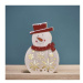 EMOS Dřevěný LED vánoční sněhulák Cecil s časovačem 30 cm teplá bílá