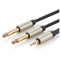 Ugreen audio kabel mini jack 3,5 mm - 2 x jack 6,35 mm 1 m šedý (AV126)