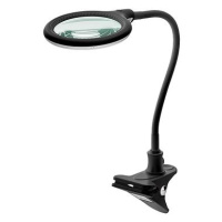 Goobay Stolní lampa s lupou, 100 mm, 3 dioprie, LED osvětlení 6 W, klip, černá