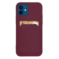 Silikonové pouzdro s kapsou na Xiaomi Redmi 9 burgundy