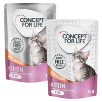 Concept for Life Kitten kapsičky, 24 x 85 g - 30 % sleva - Kitten losos bez obilovin – v omáčce 