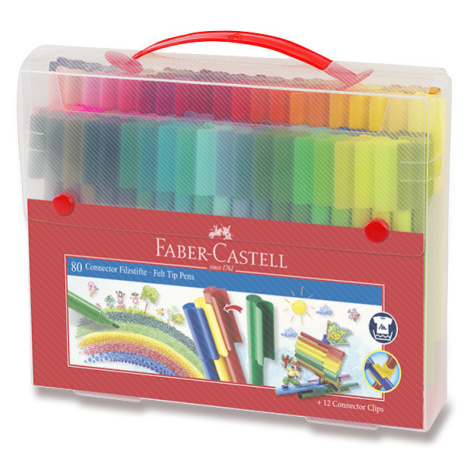 Dětské fixy Faber-Castell Connector taška - 80 barev