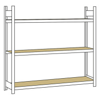 SCHULTE Širokorozpěťový regál, s dřevotřískovou deskou, výška 2000 mm, rozpětí 2500 mm, základní