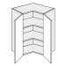 ArtExt Kuchyňská skříňka horní rohová SILVER | W12 60 Barva korpusu: Grey