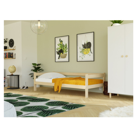 Benlemi Jednolůžková postel ze dřeva SAFE 5v1 se zábranou Zvolte barvu: Cihlová, Zvolte rozměr: 