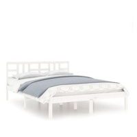 Rám postele bílý masivní dřevo 140 × 200 cm, 3105406