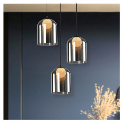 Skleněná závěsná lampa KLEA – s grafitovým a matným stínidlem – moderní stolní lampa do obývacíh CANDELLUX