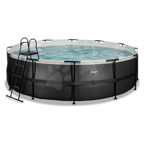 Bazén s pískovou filtrací Black Leather pool Exit Toys kruhový ocelová konstrukce 488*122 cm čer