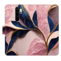 iSaprio flip pouzdro Pink Leaves pro Xiaomi Redmi Note 8 Pro