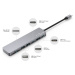 7-portový hliníkový USB-C FIXED HUB Card pro notebooky a tablety, šedá