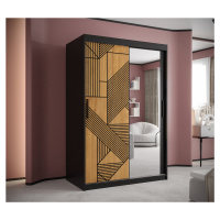 Šatní skříň Abi Florencja 2 Barva korpusu: Černá, Rozměry: 120 cm, Dveře: Florencja + zrcadlo