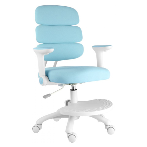 Dětská rostoucí židle GRIDDY — látka, bílá / modrá