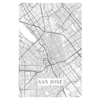 Mapa San Jose white, POSTERS, (26.7 x 40 cm)