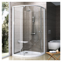 Ravak Pivot PSKK3 -100 BÍLÁ TRANSPARENT čtvrtkruhový sprchový kout 100 x 100 cm, bílý rám, čiré 