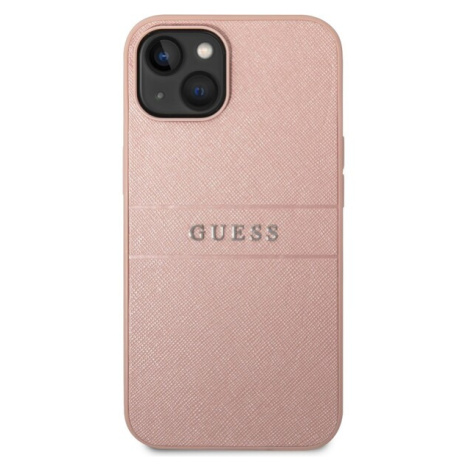 Guess PU Leather Saffiano kryt iPhone 14 růžový