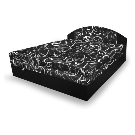 Polohovací čalouněná postel RUDY 180x200 cm, černá látka, Z EXPOZICE PRODEJNY, II. jakost HRUBÝ